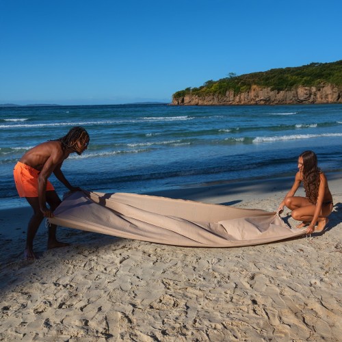 Fouta géante XXL Bali Praline 2x3 m – coton recyclé | REVA