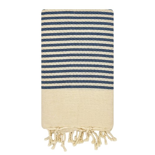 Fouta de plage Zanzibar Marine 1x2 m – coton 100% recyclé | REVA
