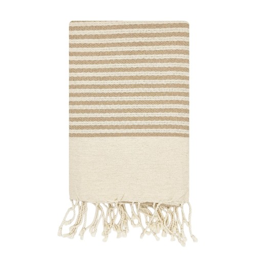 Fouta de plage Zanzibar Noisette 1x2 m – coton 100% recyclé | REVA