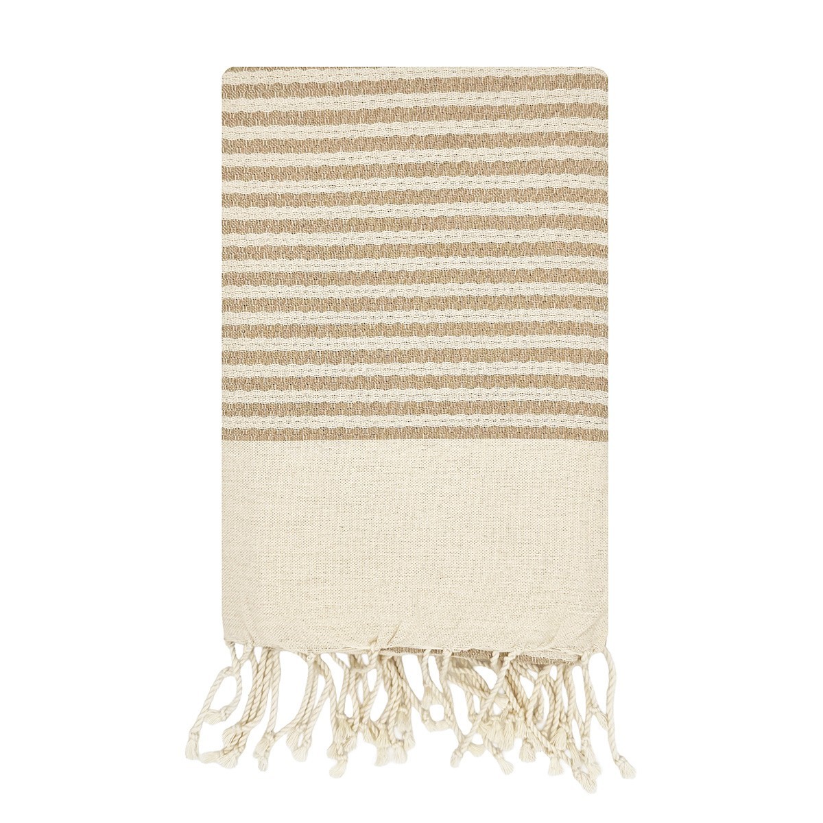 Fouta de plage Zanzibar Noisette 1x2 m – coton 100% recyclé | REVA