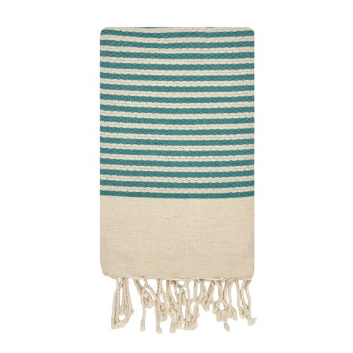 Fouta de plage Zanzibar Turquoise 1x2 m – coton 100% recyclé | REVA