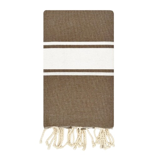 Fouta artisanale Koh Lipe Taupe 1x2 m – coton 100% recyclé | REVA