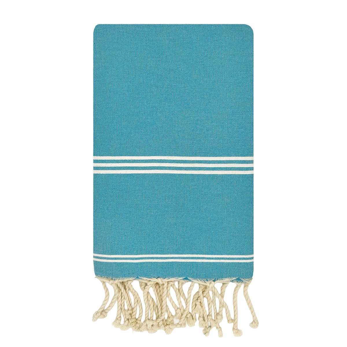 Fouta artisanale Mykonos Bleu Grec 1x2 m – coton 100% recyclé | REVA
