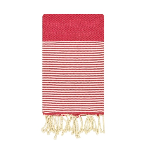 Fouta traditionnelle Seychelles Rouge 1x2 m – coton 100% recyclé | REVA