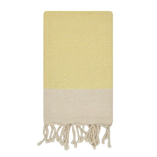 Fouta de plage Ibiza Jaune Soleil 1x2 m – coton 100% recyclé | REVA