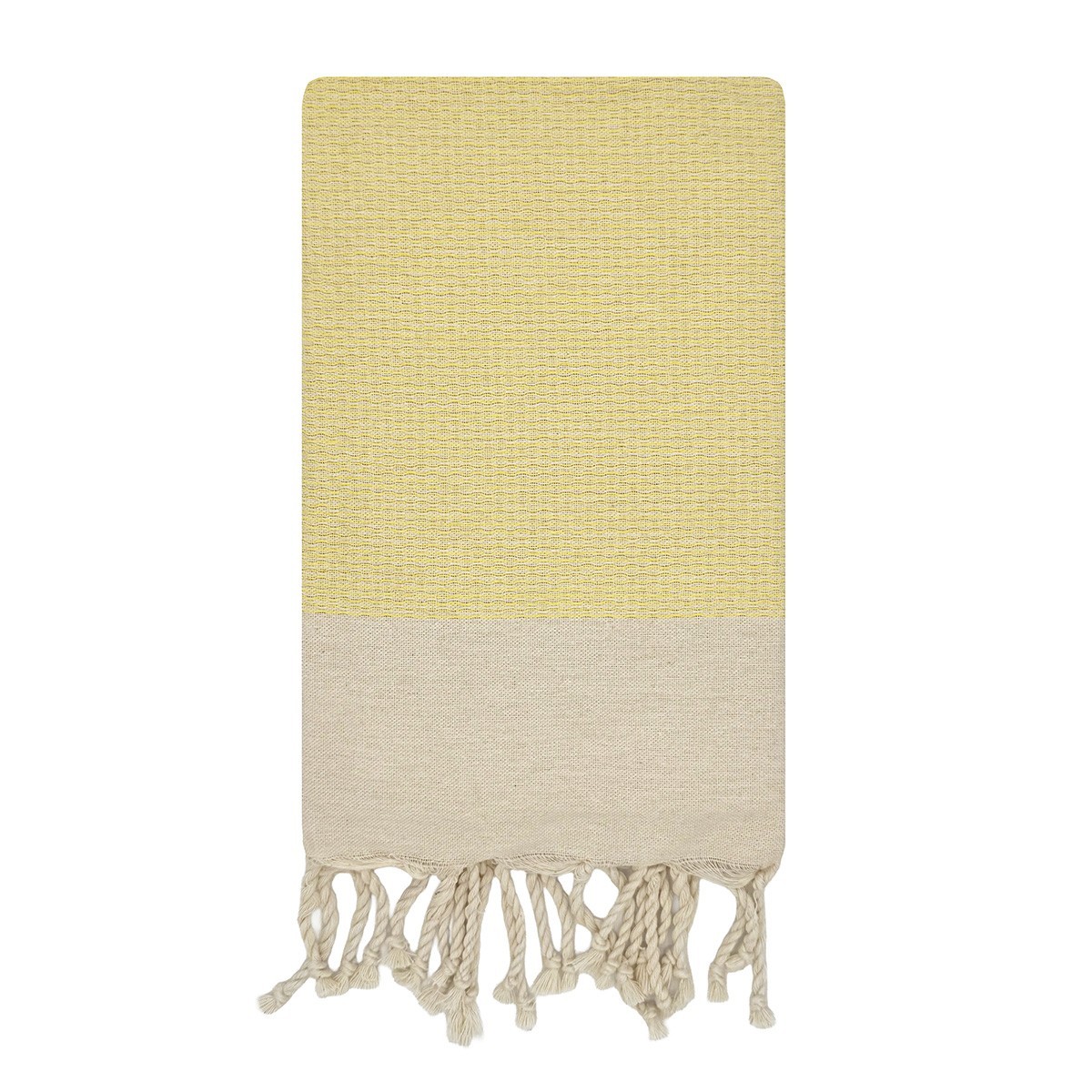 Fouta de plage Ibiza Jaune Soleil 1x2 m – coton 100% recyclé | REVA